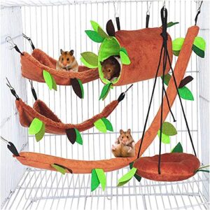 5PCS Forest Pattern Hammock Set for Small Pets