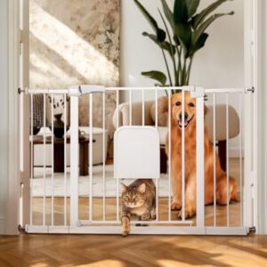 Adjustable Baby Gate with Cat Door