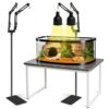 Adjustable Dual-Head Reptile Heat Lamp Stand
