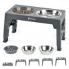 Adjustable Elevated Dog Bowls with Slow Feeder