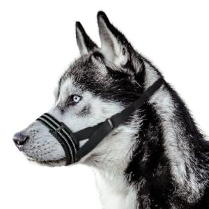 Adjustable Nylon Dog Muzzle with Reflective Strips