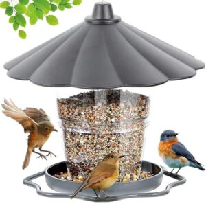 Adjustable Outdoor Bird Feeder with Roof