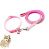 Adjustable Pink Puppy Collar and Lead Set