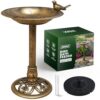 Antique Bronze Solar Bird Bath Fountain