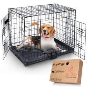 BELOFAY Heavy Duty Dog Crate 24-Inch