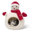 Christmas Snowman Cat Bed for Indoor Pets