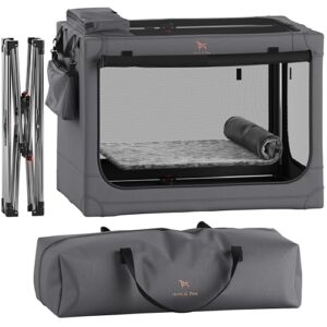 Collapsible XL Dog Crate with Travel Features