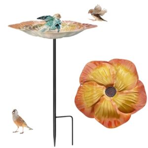 Colorful Metal Bird Bath for Garden
