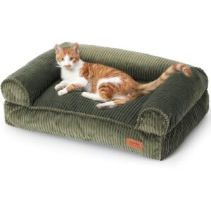 Cozy Corduroy Cat Couch Bed for Pets