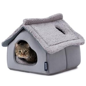 Cozy Indoor Cat Cave Bed with Peek-Through Roof