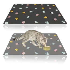 Cute Non-Slip Pet Food Mats Set