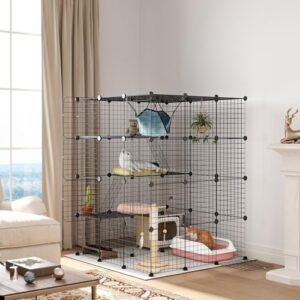 DIY Multi-Tier Cat Cage for Indoor Use