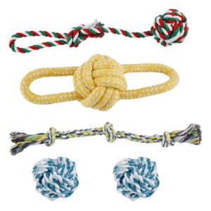 Durable Cotton Dog Rope Toys Set - 5 Pieces