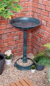 Durable Freestanding Green Bird Bath