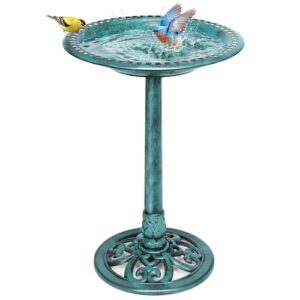 Elegant Green Birdbath for Garden Decoration
