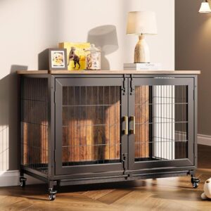 Elegant Large Dog Crate with Wheels