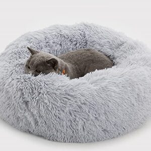 Enjamoy Plush Round Dog Bed - Grey Comfort