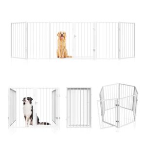 Expandable Indoor Outdoor Dog Gate with Door