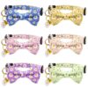 Floral Cat Collars Set with Bells
