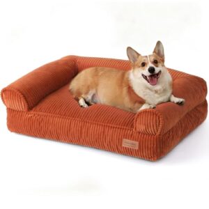 Fluffy Waterproof Dog Couch Bed in Orange