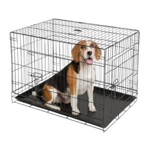 Heavy-Duty Metal Dog Crate with Dual Doors