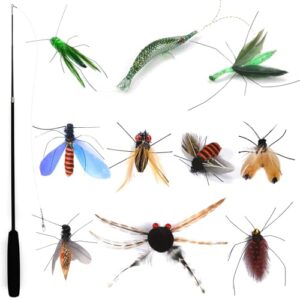 Hjvvr Cat Teaser Wand with Insect Toys