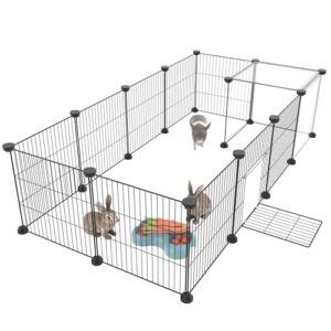 HOMIDEC Metal Pet Fence with Door Panels