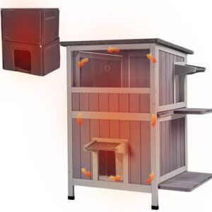 Insulated Heated Cat House for Winter