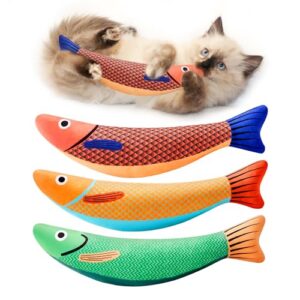 Interactive Catnip Fish Kicker Toys Set