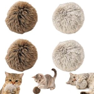 Interactive Cat Pom Pom Balls - 4 Pack
