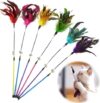 Interactive Feather Teaser Wand Cat Toy Set