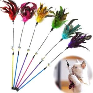 Interactive Feather Teaser Wand Cat Toy Set