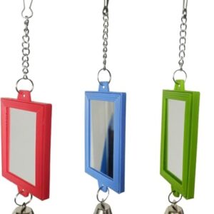 Interactive Mirror and Bell Toy for Birds