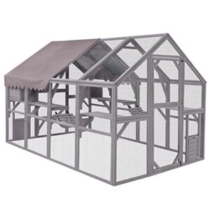 Large Wooden Outdoor Cat Enclosure