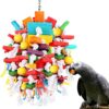 Multicolored Wooden Chewing Toy for Birds