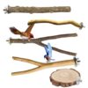 Natural Wooden Bird Perches Set of 5
