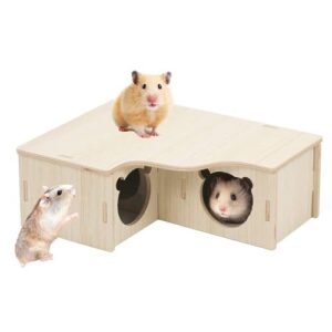 Natural Wooden Hamster Corner House