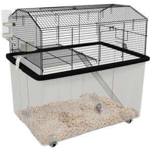PawHut 2-Tier Hamster Cage with Wheels