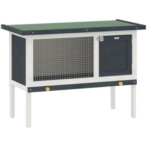 PawHut Outdoor Rabbit Hutch with Openable Roof