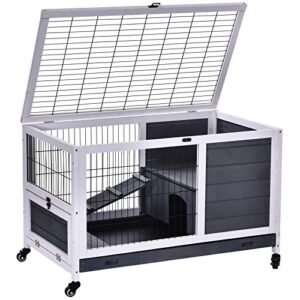 PawHut Rabbit Hutch for Indoor Small Pets
