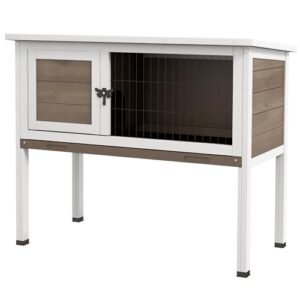 Pawhut Wooden Guinea Pig Hutch with Roof