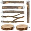 PERSENTU 8PCS Wooden Bird Perches Set