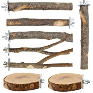 PERSENTU 8PCS Wooden Bird Perches Set