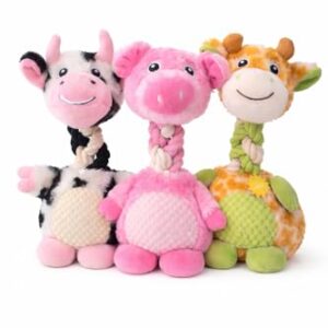 Plush Dog Toy Bundle with Squeakers