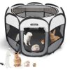 Portable Foldable Pet Playpen for Indoors Outdoors