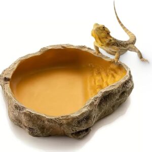 Realistic Rock Texture Reptile Water Bowl