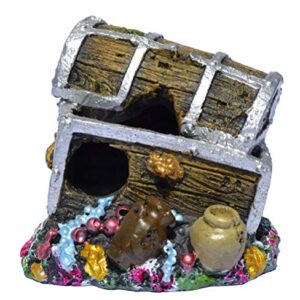 Realistic Treasure Chest Aquarium Ornament