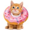 Soft Strawberry Donut Cat Recovery Collar
