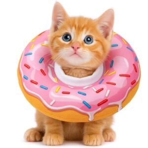 Soft Strawberry Donut Cat Recovery Collar