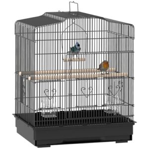 Spacious Black Bird Cage for Small Birds